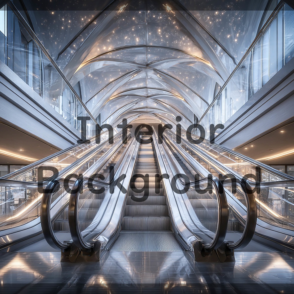 01_光天井エスカレーター空間背景|未来通路デザイン(8色セット)