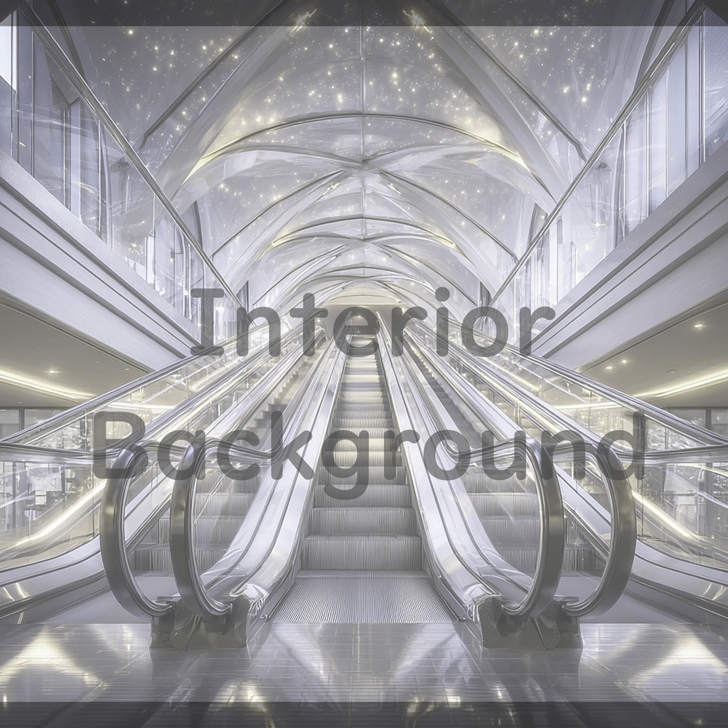 02_光天井エスカレーター空間背景|未来通路デザイン(8色セット)