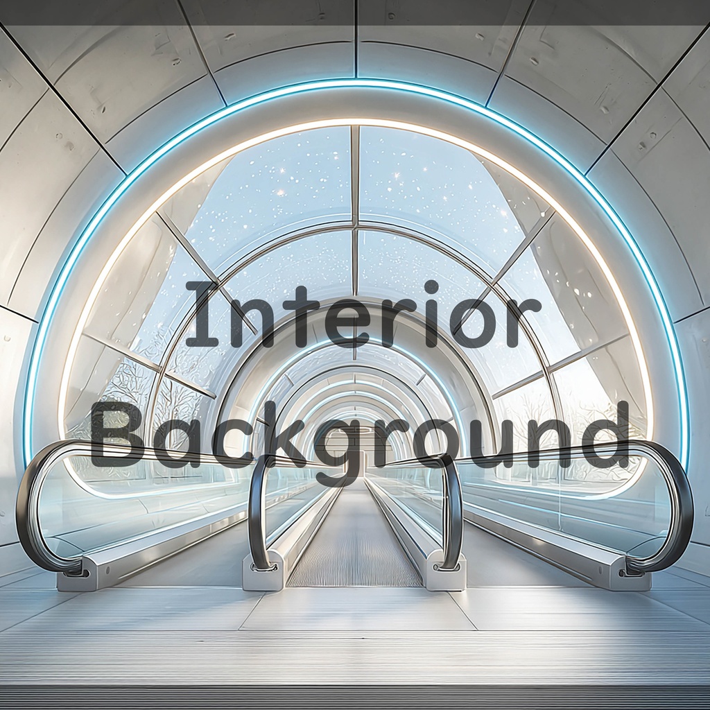 01_ガラス天井エスカレーター通路背景|開放的な空間デザイン(4色セット)