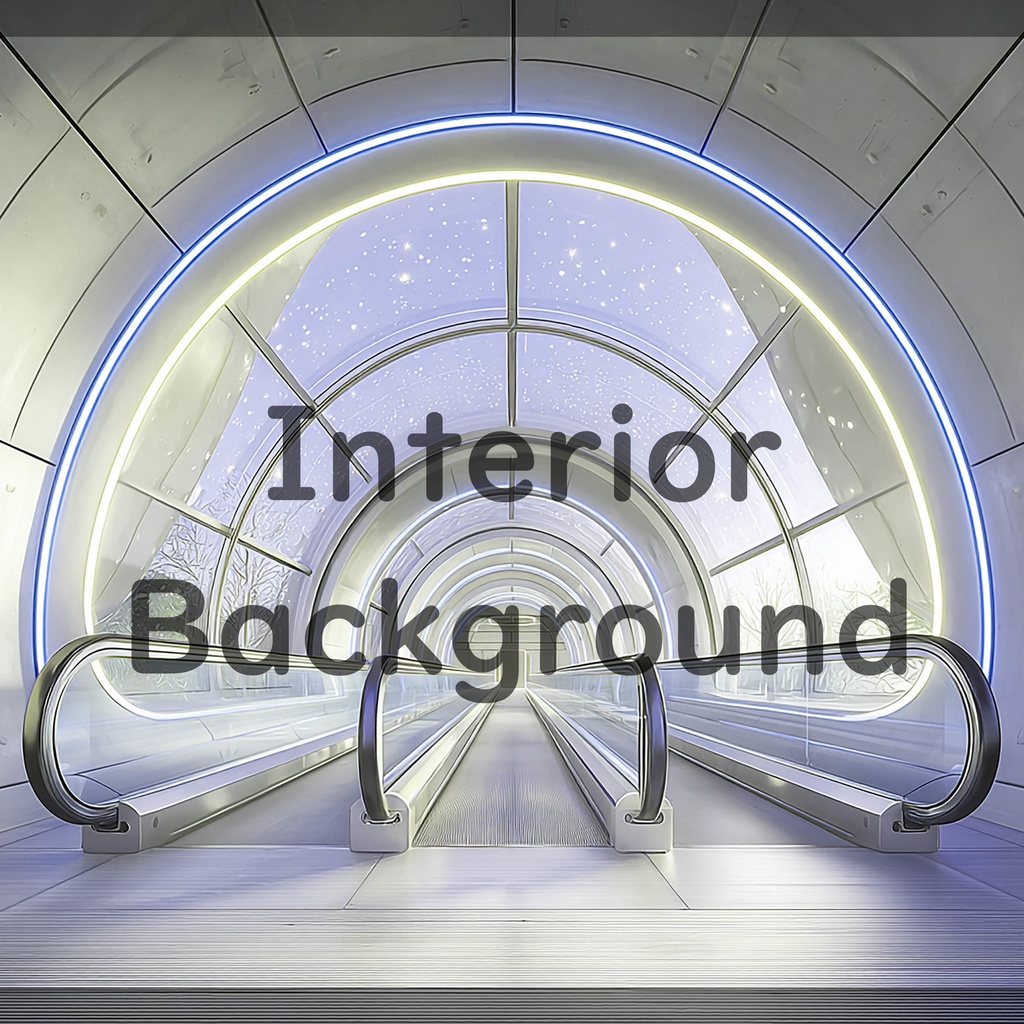 01_ガラス天井エスカレーター通路背景|開放的な空間デザイン(4色セット)