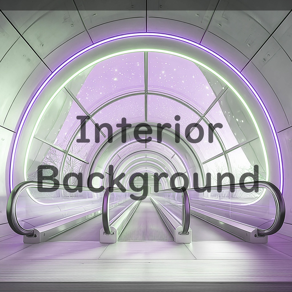 02_ガラス天井エスカレーター通路背景|開放的な空間デザイン(4色セット)