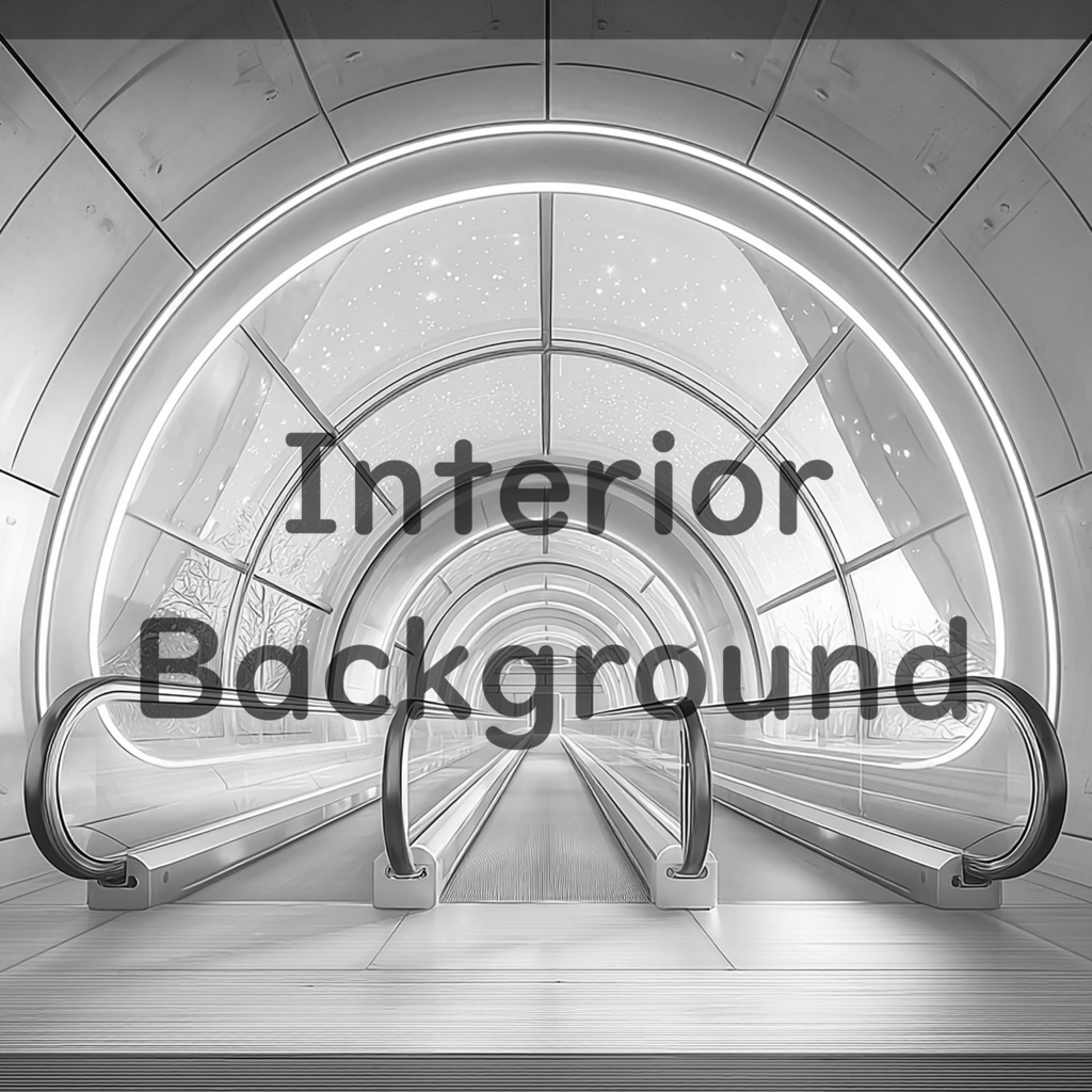 02_ガラス天井エスカレーター通路背景|開放的な空間デザイン(4色セット)