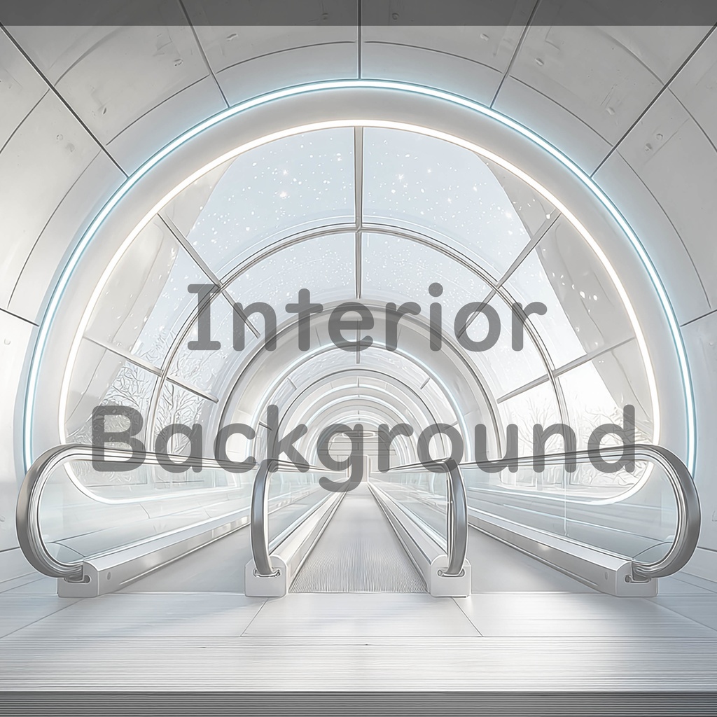 03_ガラス天井エスカレーター通路背景|開放的な空間デザイン(4色セット)