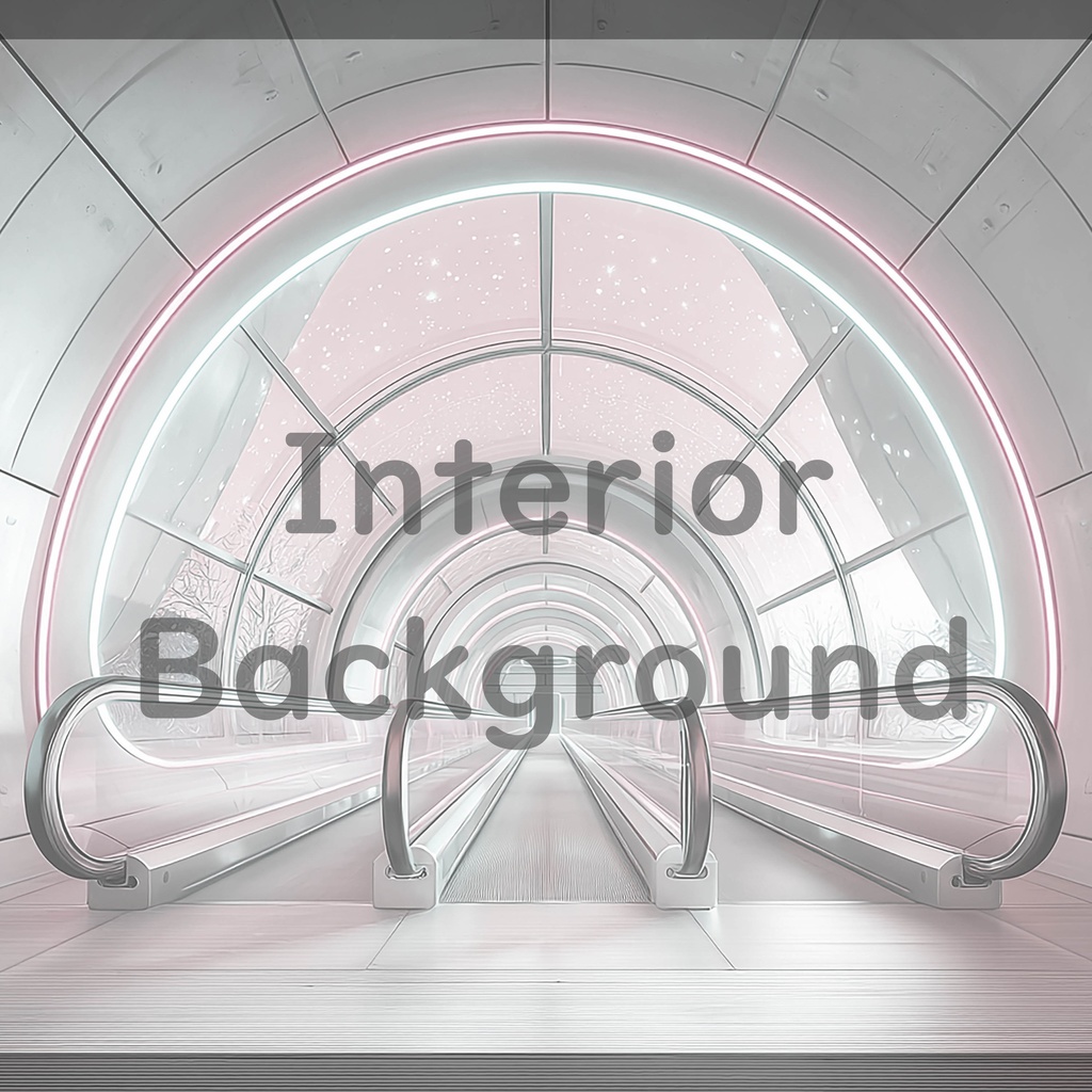 04_ガラス天井エスカレーター通路背景|開放的な空間デザイン(4色セット)