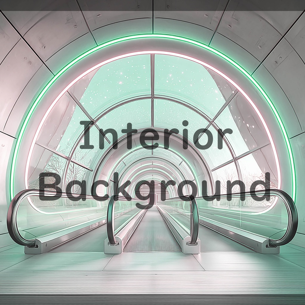 01_ガラス天井エスカレーター通路背景|開放的な空間デザイン(8色セット)