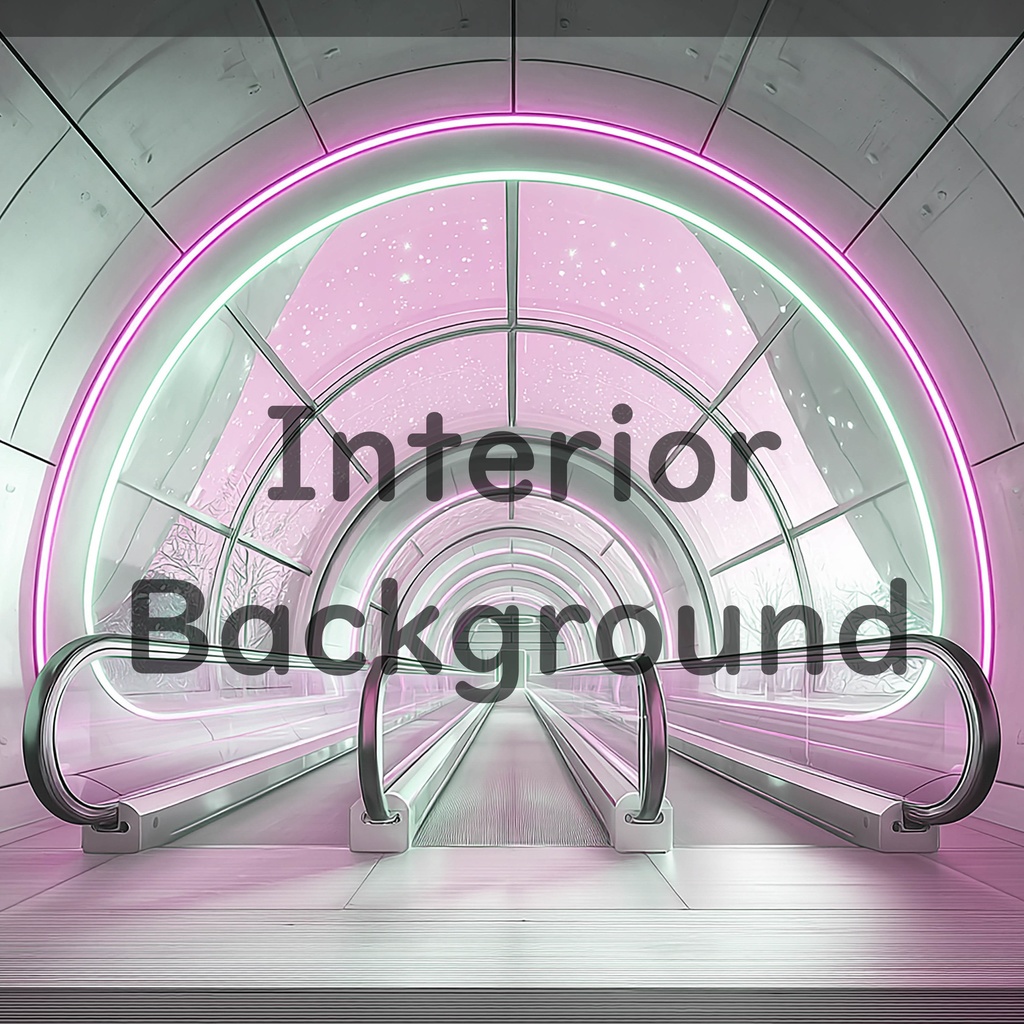 01_ガラス天井エスカレーター通路背景|開放的な空間デザイン(8色セット)