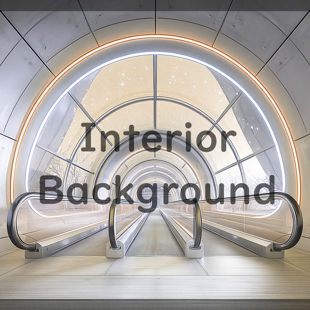 01_ガラス天井エスカレーター通路背景|開放的な空間デザイン(8色セット)