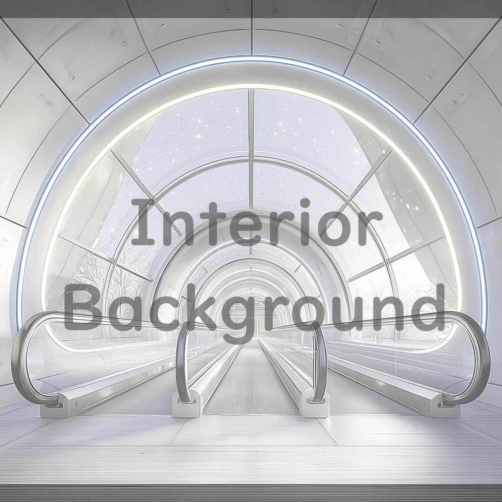 02_ガラス天井エスカレーター通路背景|開放的な空間デザイン(8色セット)