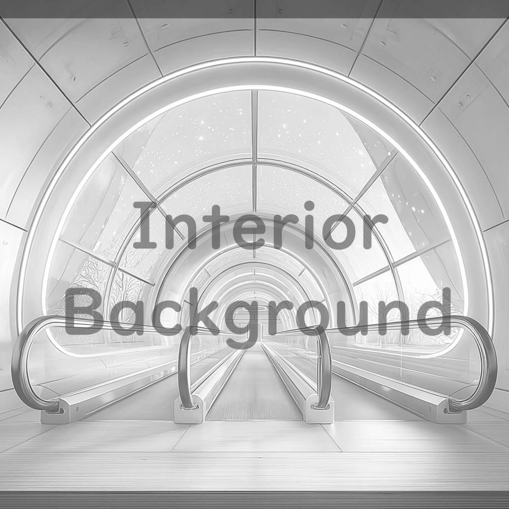 02_ガラス天井エスカレーター通路背景|開放的な空間デザイン(8色セット)