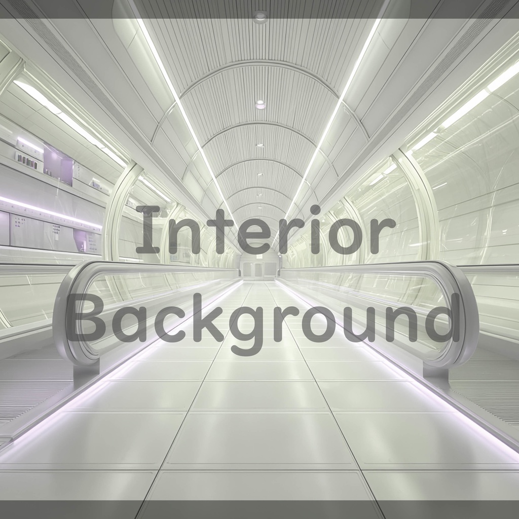 02_通路エスカレーター空間背景|近未来建築デザイン(8色セット)