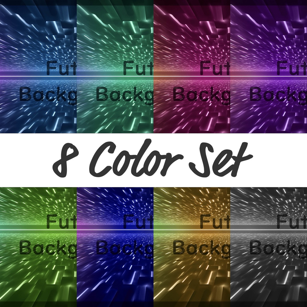 01_光粒子空間トンネル背景｜未来デジタルラインデザイン（8色セット）