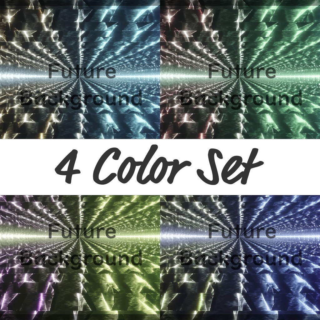 01_反射結晶拡張空間背景｜光スピードワールド（4色セット）