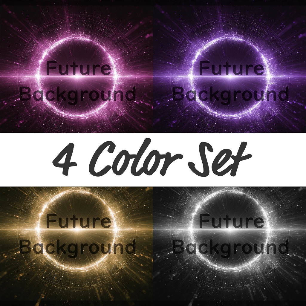 02_光エネルギーリング空間背景｜次元ゲートデザイン（4色セット）