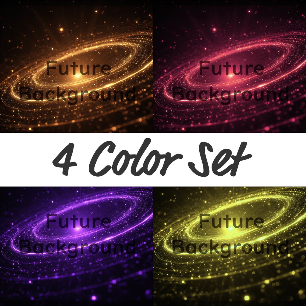 01_光粒子エネルギー軌道背景｜幻想リング空間デザイン（4色セット）