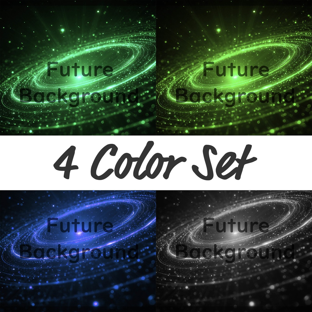 02_光粒子エネルギー軌道背景｜幻想リング空間デザイン（4色セット）