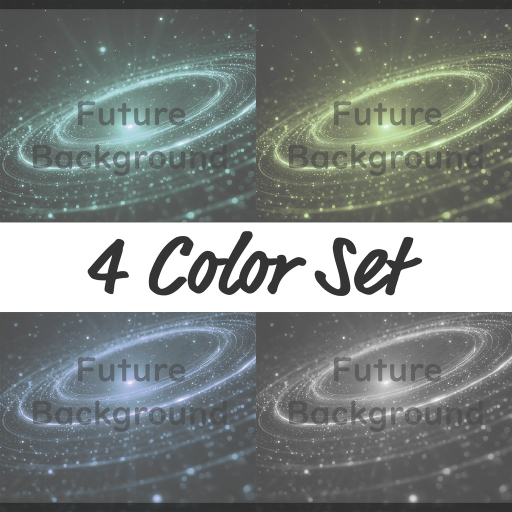 04_光粒子エネルギー軌道背景｜幻想リング空間デザイン（4色セット）