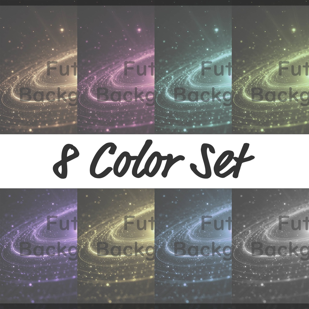 02_光粒子エネルギー軌道背景｜幻想リング空間デザイン（8色セット）