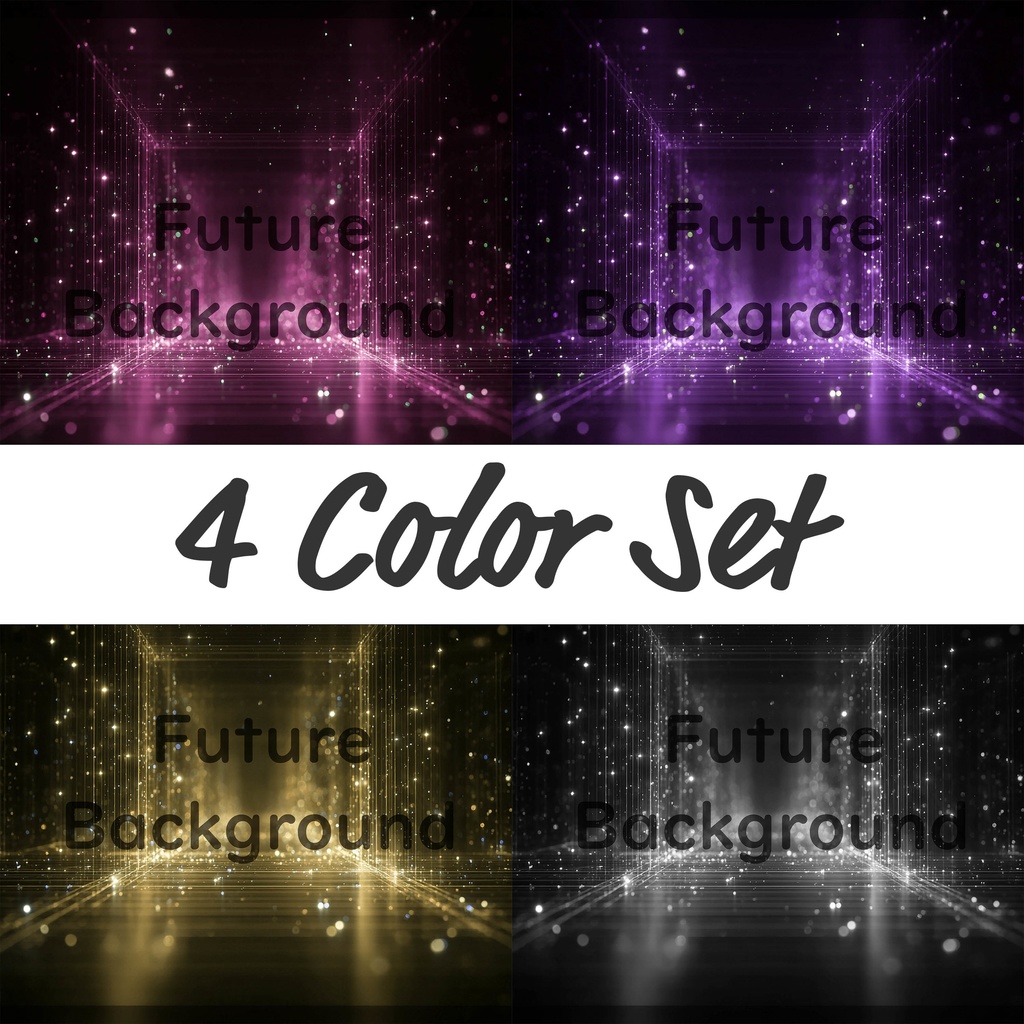 02_デジタルライトフレーム空間背景素材｜無限に広がる未来空間デザイン（4色セット）