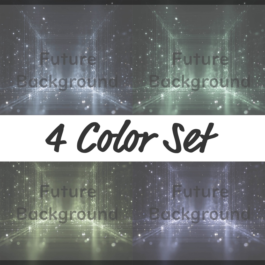 03_デジタルライトフレーム空間背景素材｜無限に広がる未来空間デザイン（4色セット）