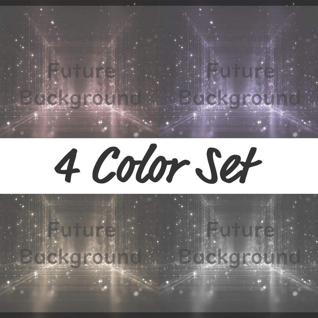 04_デジタルライトフレーム空間背景素材｜無限に広がる未来空間デザイン（4色セット）