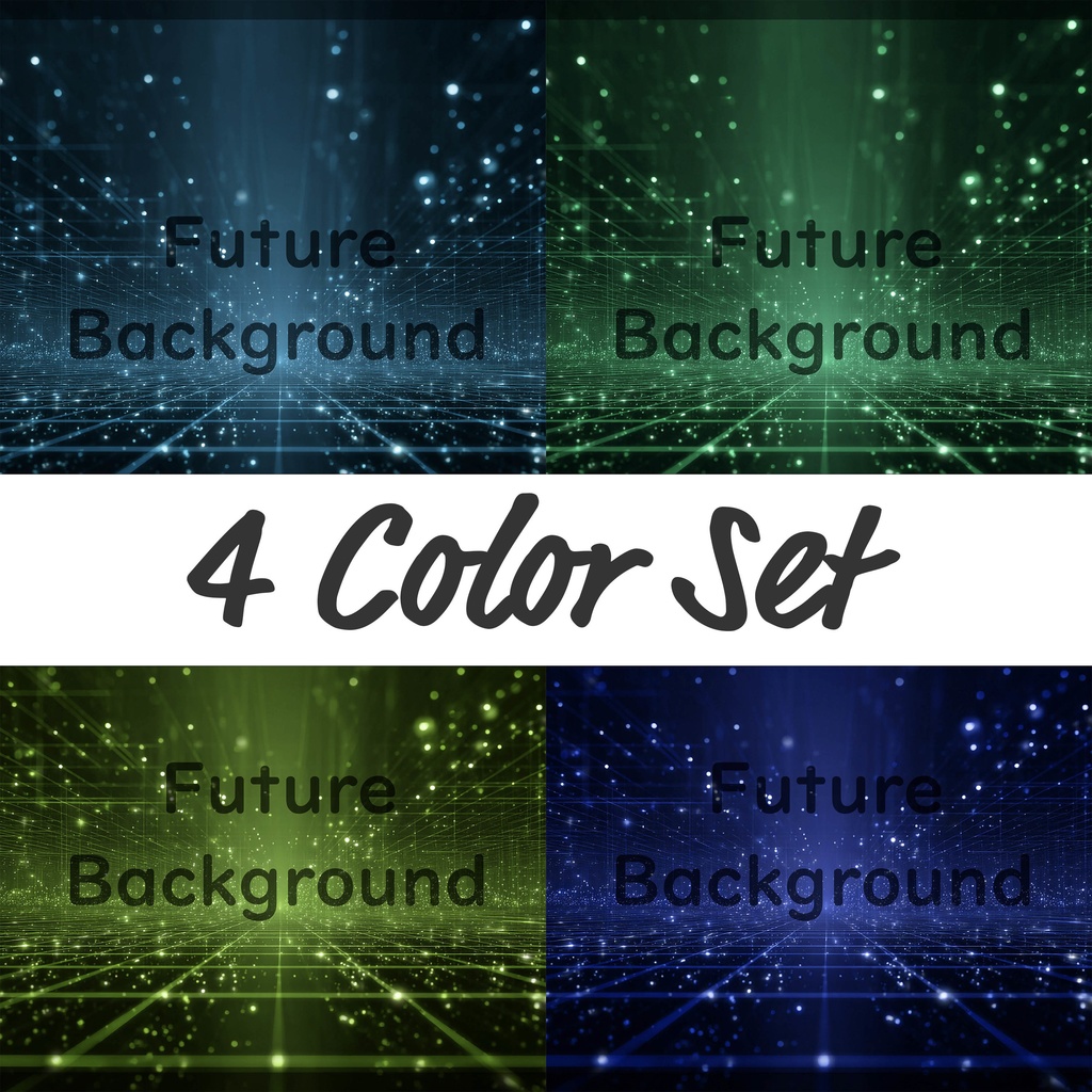 01_光粒子拡張空間背景｜無限デジタルフィールドデザイン（4色セット）