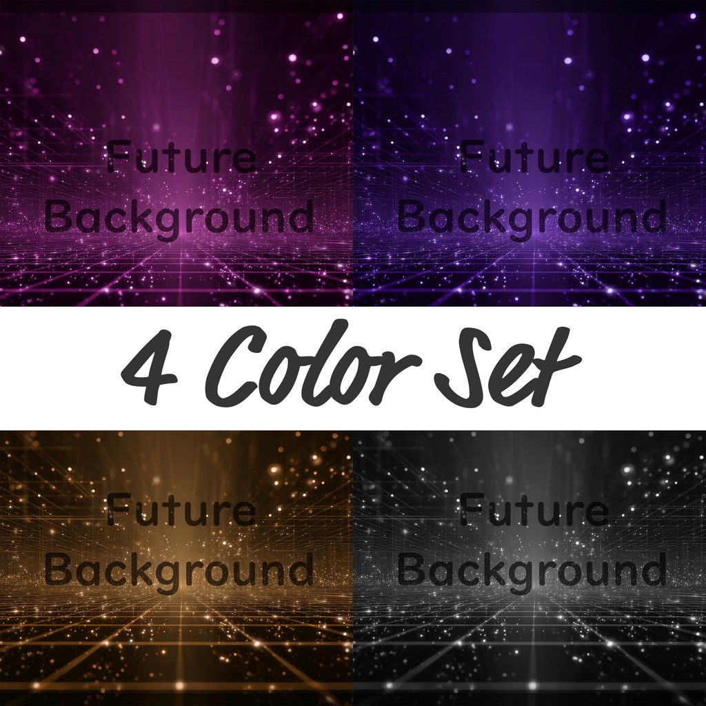 02_光粒子拡張空間背景｜無限デジタルフィールドデザイン（4色セット）