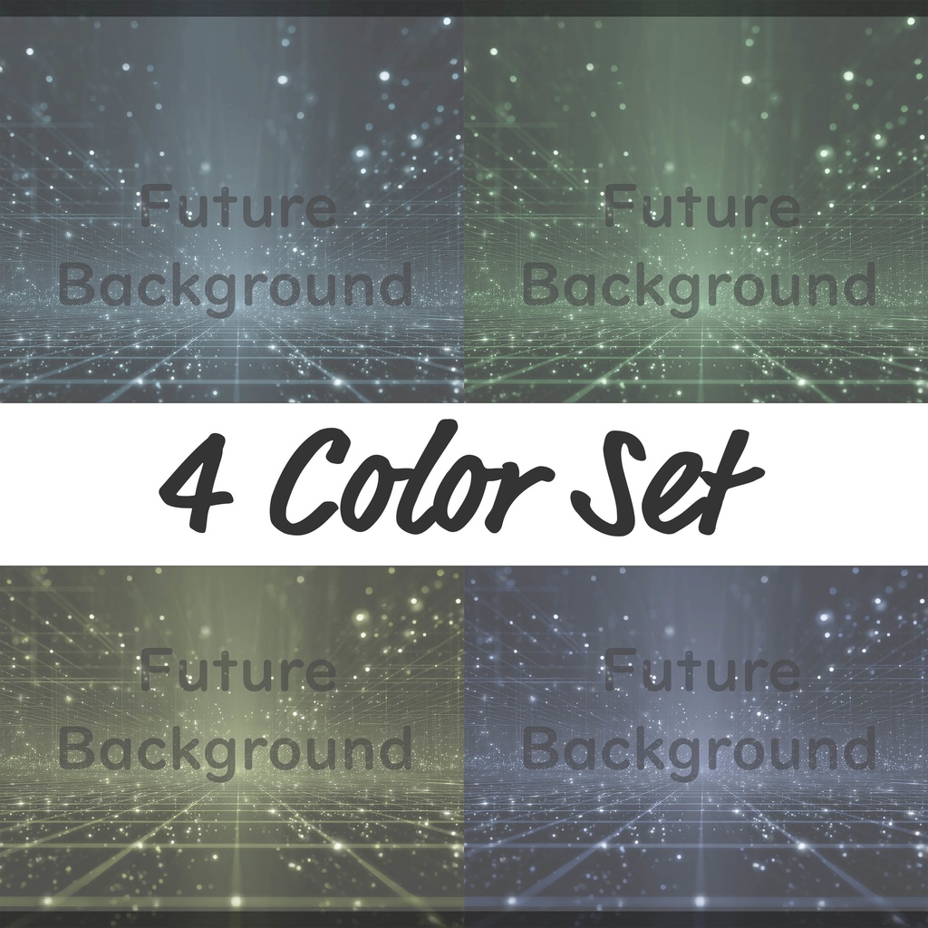 03_光粒子拡張空間背景｜無限デジタルフィールドデザイン（4色セット）