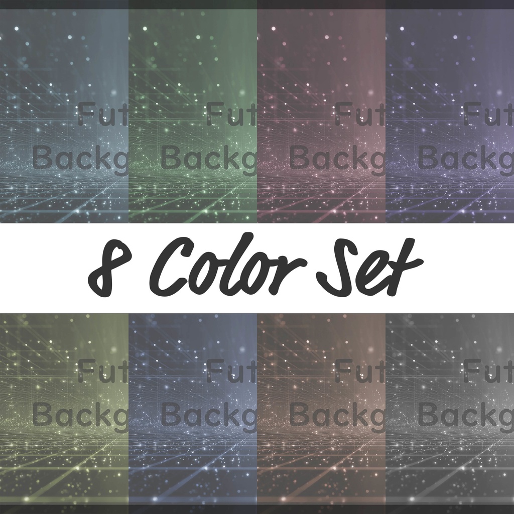 02_光粒子拡張空間背景｜無限デジタルフィールドデザイン（8色セット）