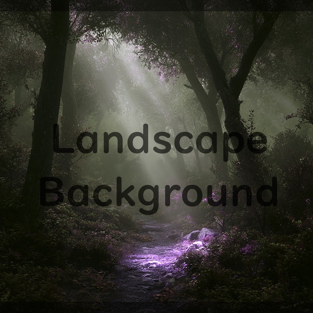 01_神秘的な光差し込む森林小径背景|幻想ナチュラル空間デザイン(4色セット)