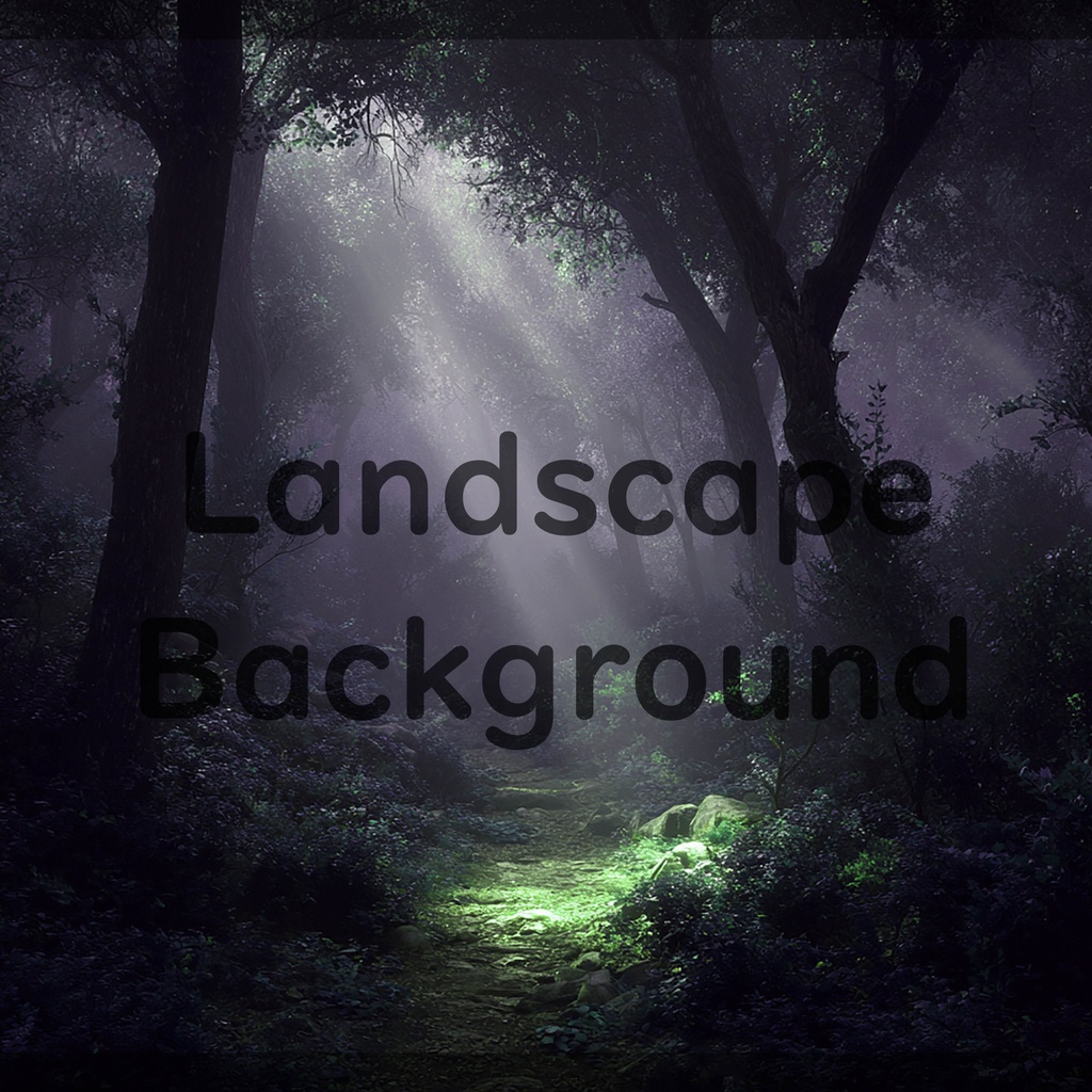 01_神秘的な光差し込む森林小径背景|幻想ナチュラル空間デザイン(8色セット)