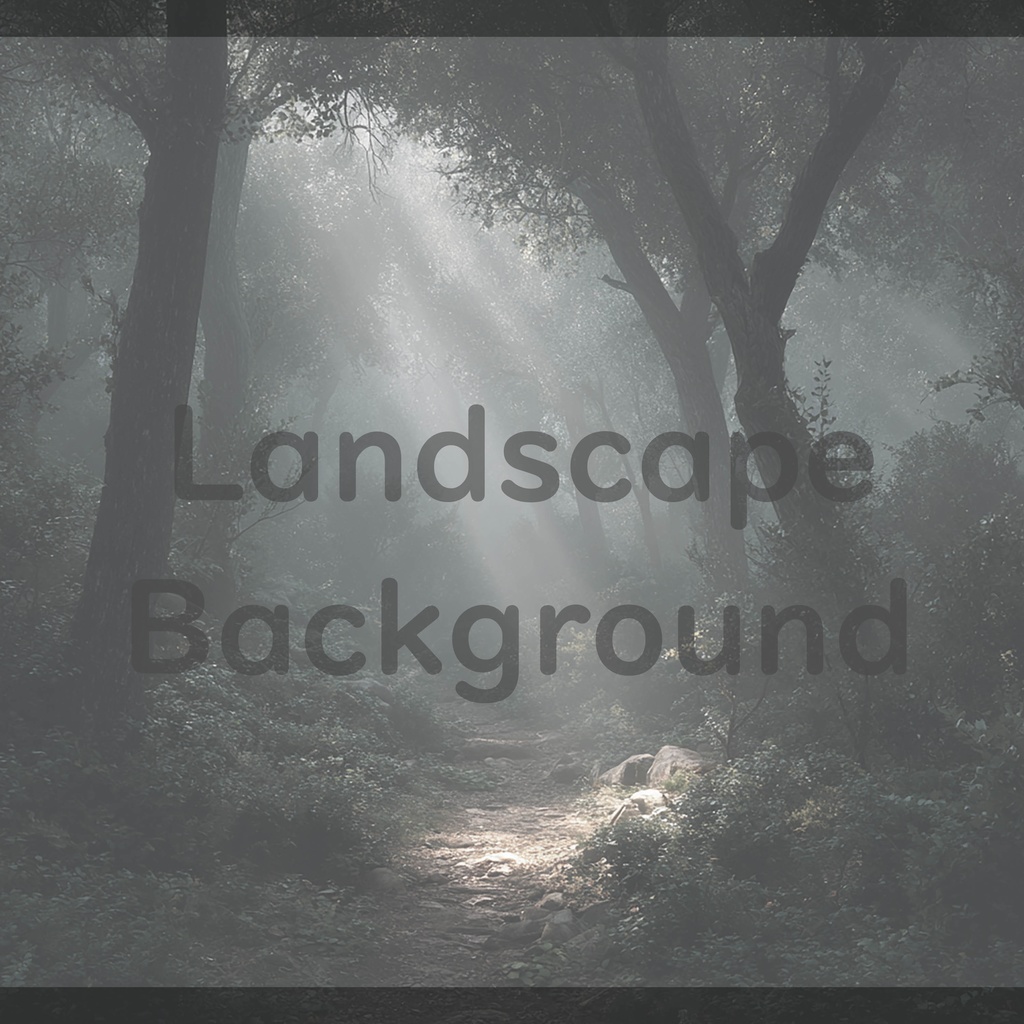 02_神秘的な光差し込む森林小径背景|幻想ナチュラル空間デザイン(8色セット)