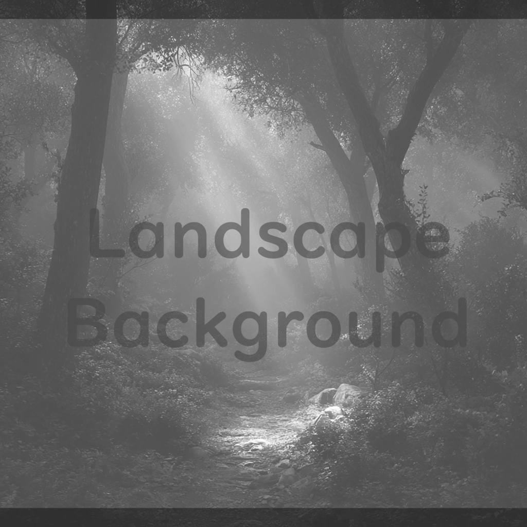 02_神秘的な光差し込む森林小径背景|幻想ナチュラル空間デザイン(8色セット)