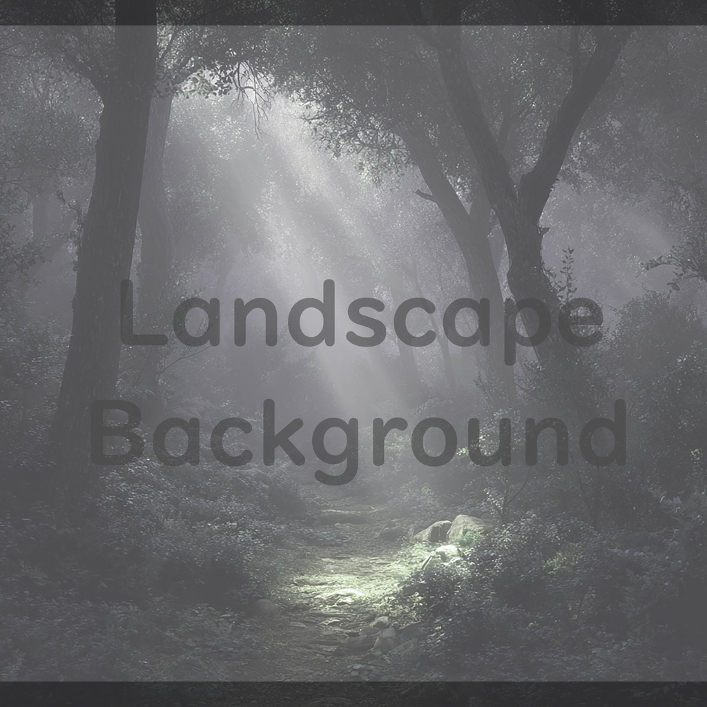 02_神秘的な光差し込む森林小径背景|幻想ナチュラル空間デザイン(8色セット)