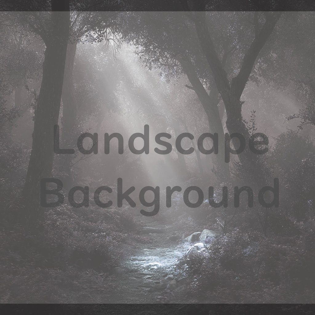 02_神秘的な光差し込む森林小径背景|幻想ナチュラル空間デザイン(8色セット)