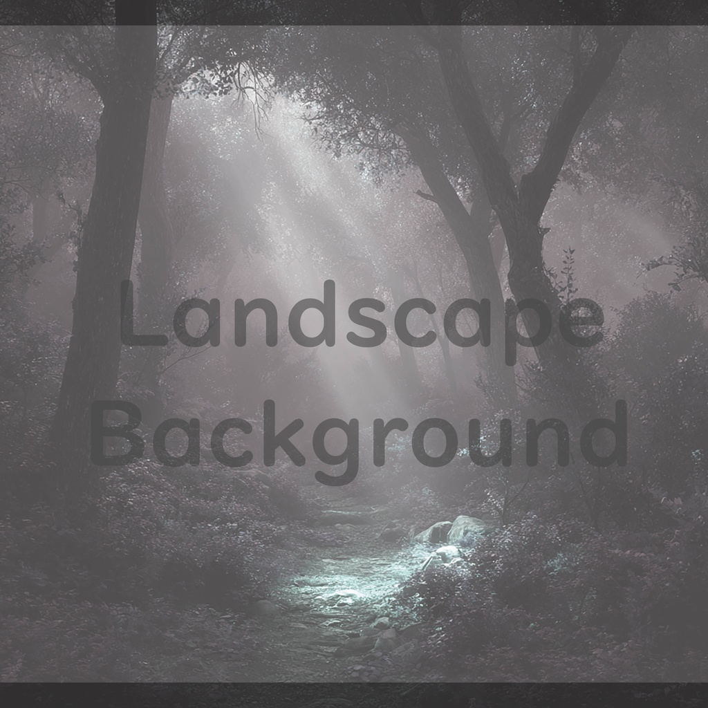 02_神秘的な光差し込む森林小径背景|幻想ナチュラル空間デザイン(8色セット)