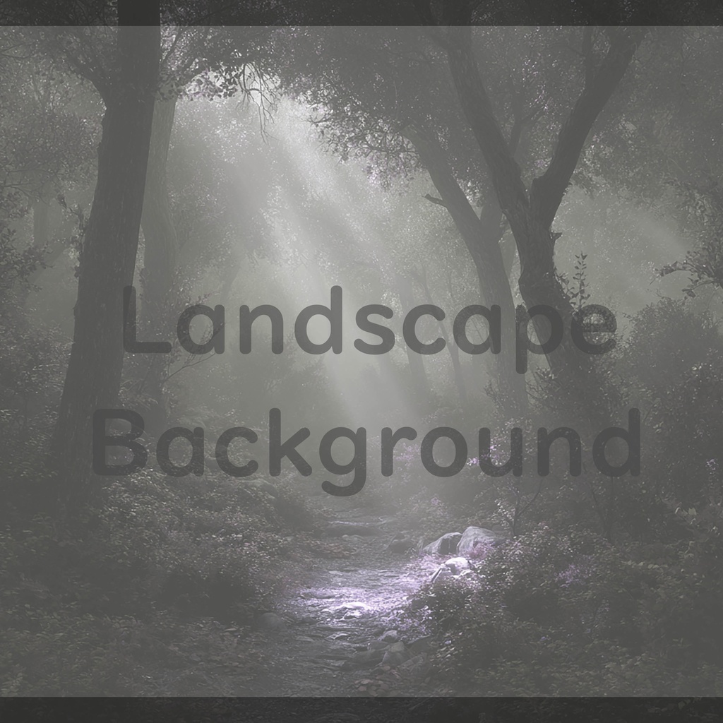 02_神秘的な光差し込む森林小径背景|幻想ナチュラル空間デザイン(8色セット)