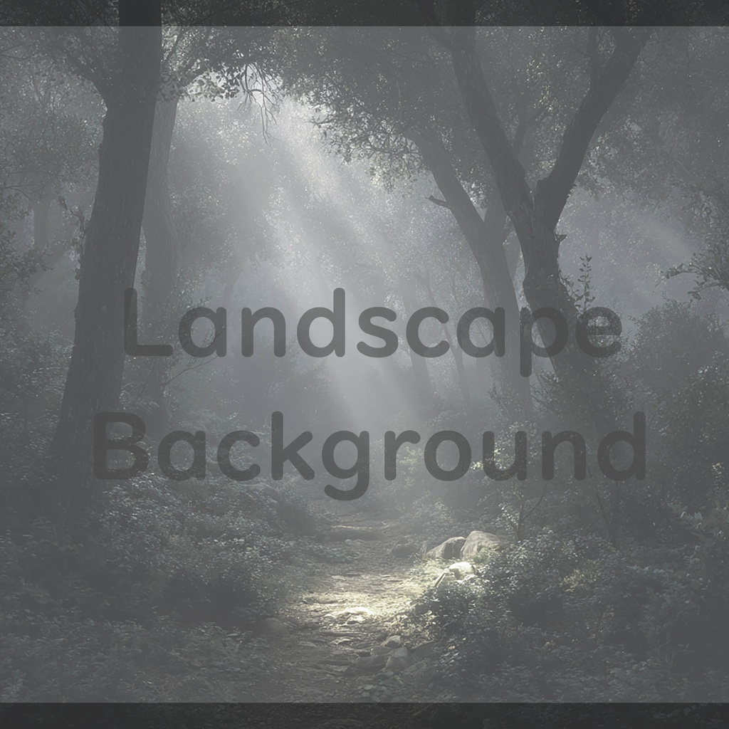 02_神秘的な光差し込む森林小径背景|幻想ナチュラル空間デザイン(8色セット)