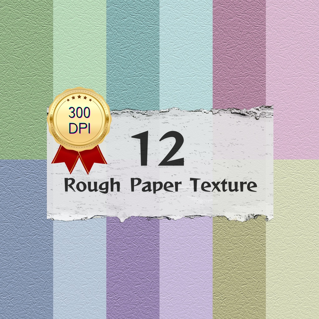 ナチュラルパステルペーパーテクスチャ背景素材|12色セット・デジタル&印刷対応
