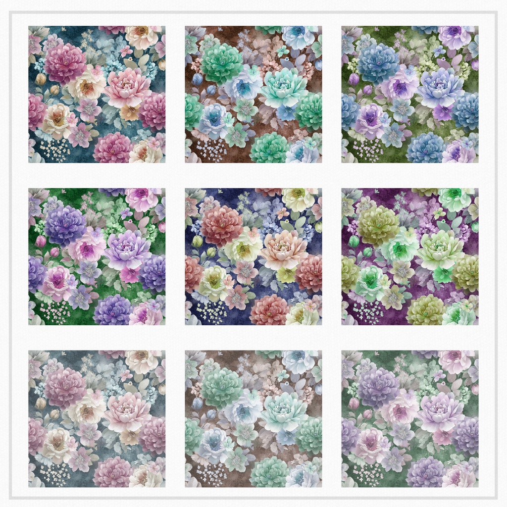 04_フラワーパターンテクスチャ背景素材|12色セット・デジタル&印刷対応