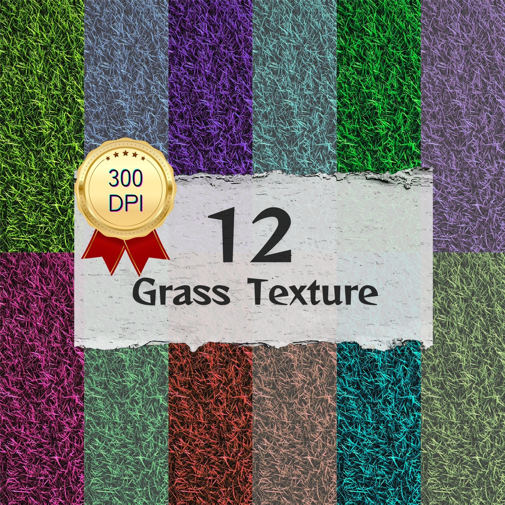 02_芝生テクスチャ背景素材｜12色セット・デジタル＆印刷対応