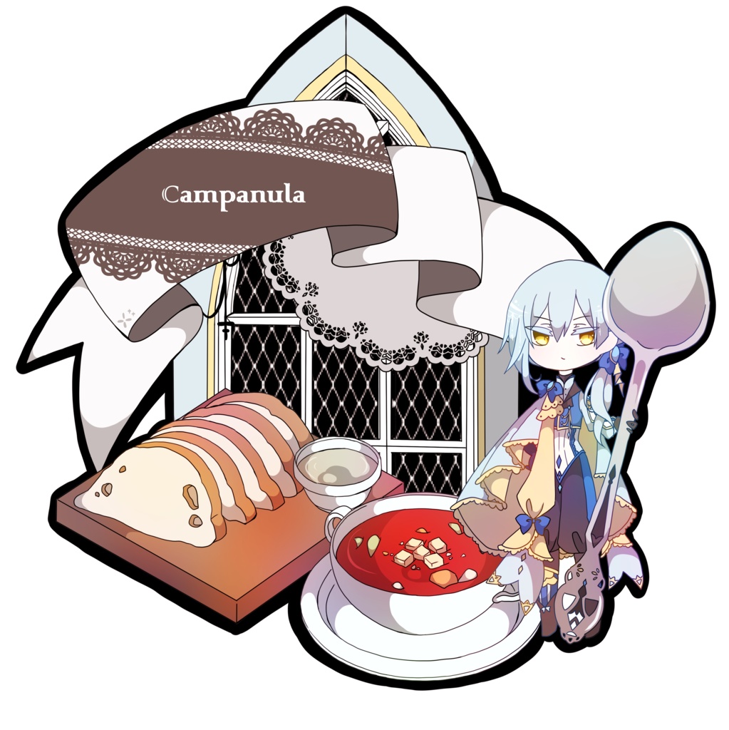 アクリルキーホルダー_カンパニュラ（カフェ風）