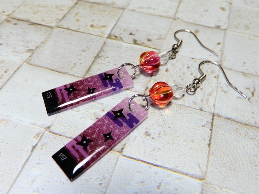 忍たま乱太郎 四年生イメージカラーピアス イヤリング(ハンドメイド)