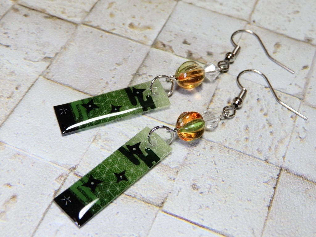 忍たま乱太郎 六年生イメージカラーピアス イヤリング(ハンドメイド)