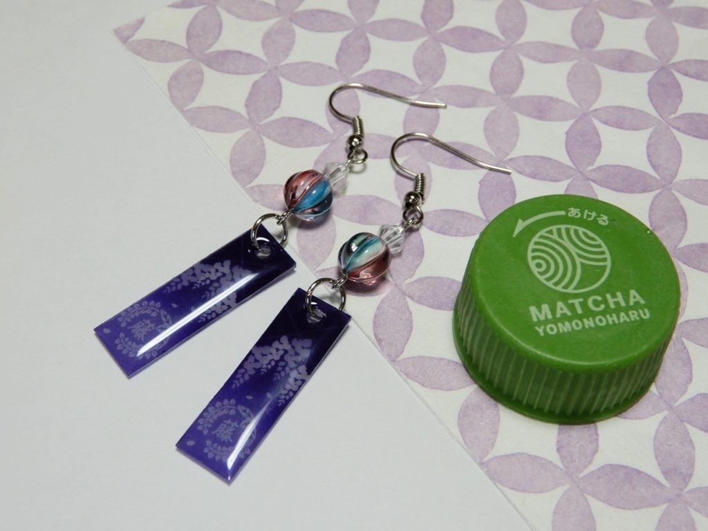 鬼滅の刃 藤の花の家紋の家 ピアス イヤリング(ハンドメイド)