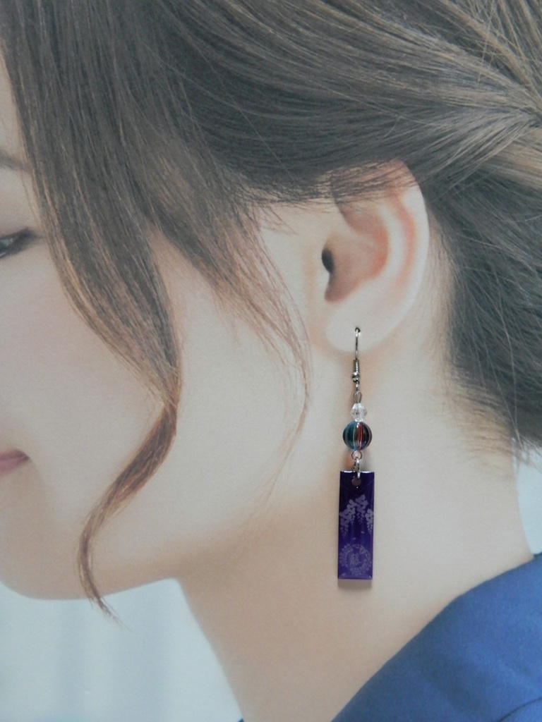 鬼滅の刃 藤の花の家紋の家 ピアス イヤリング(ハンドメイド)