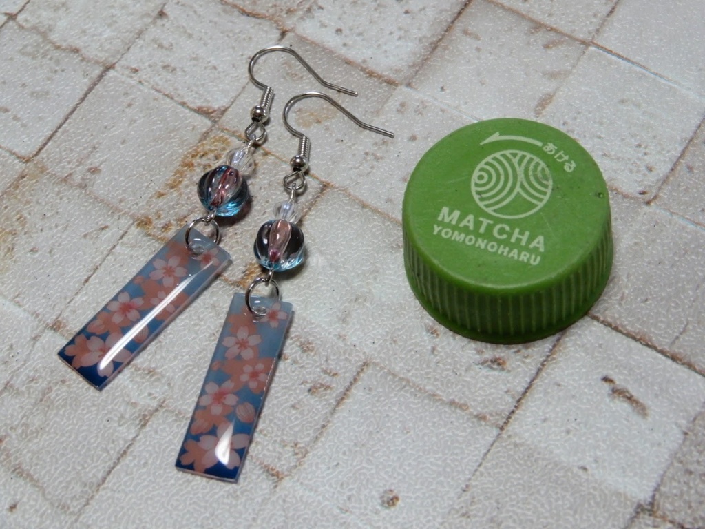 和風 和柄 花札 桜 デザインピアス イヤリング(ハンドメイド)