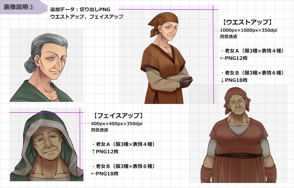 NPC立ち絵【村の老女】