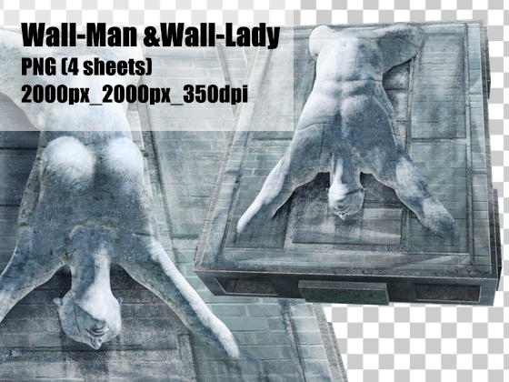 エネミー素材【Wall-Man & Wall -Lady】