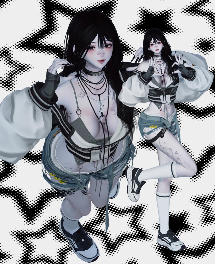 VRCポーズ 40set (50Animation) Girls Pose Vol.1