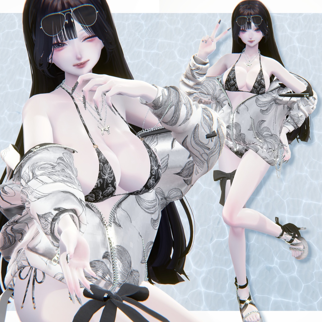 VRCポーズ 25set (50Animation) Summer Pose Vol.1